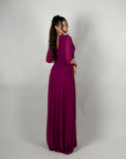 Dress in chiffon curvy magenta