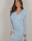 Dress Allyson polvere con scollo drappeggiato