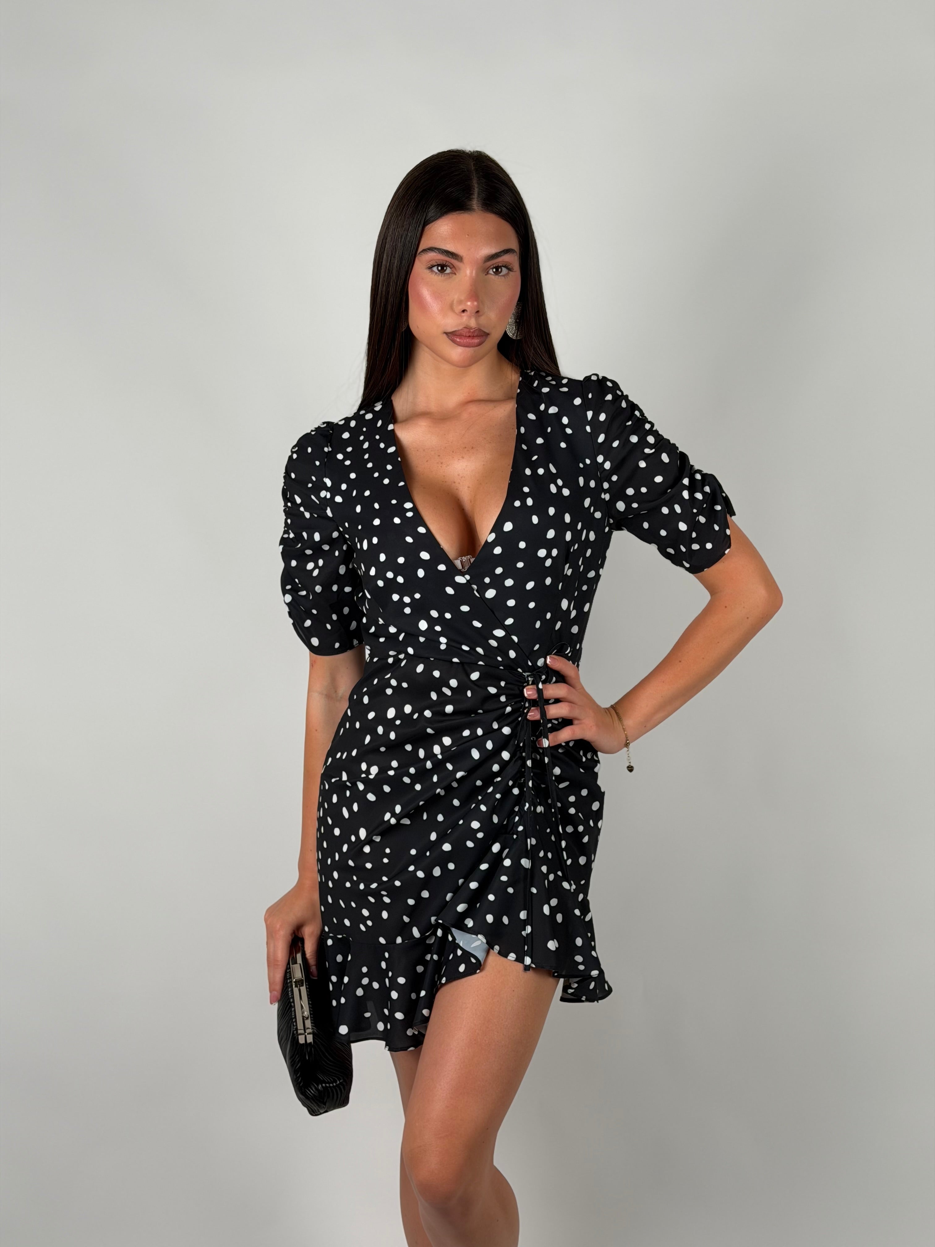 Mini dress pois nero/bianco