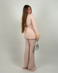 Giacca Chiara con piume rosa