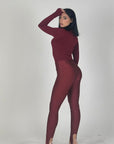 Leggings con ghette bordeaux