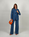 Pantalone palazzo Karina effetto jeans