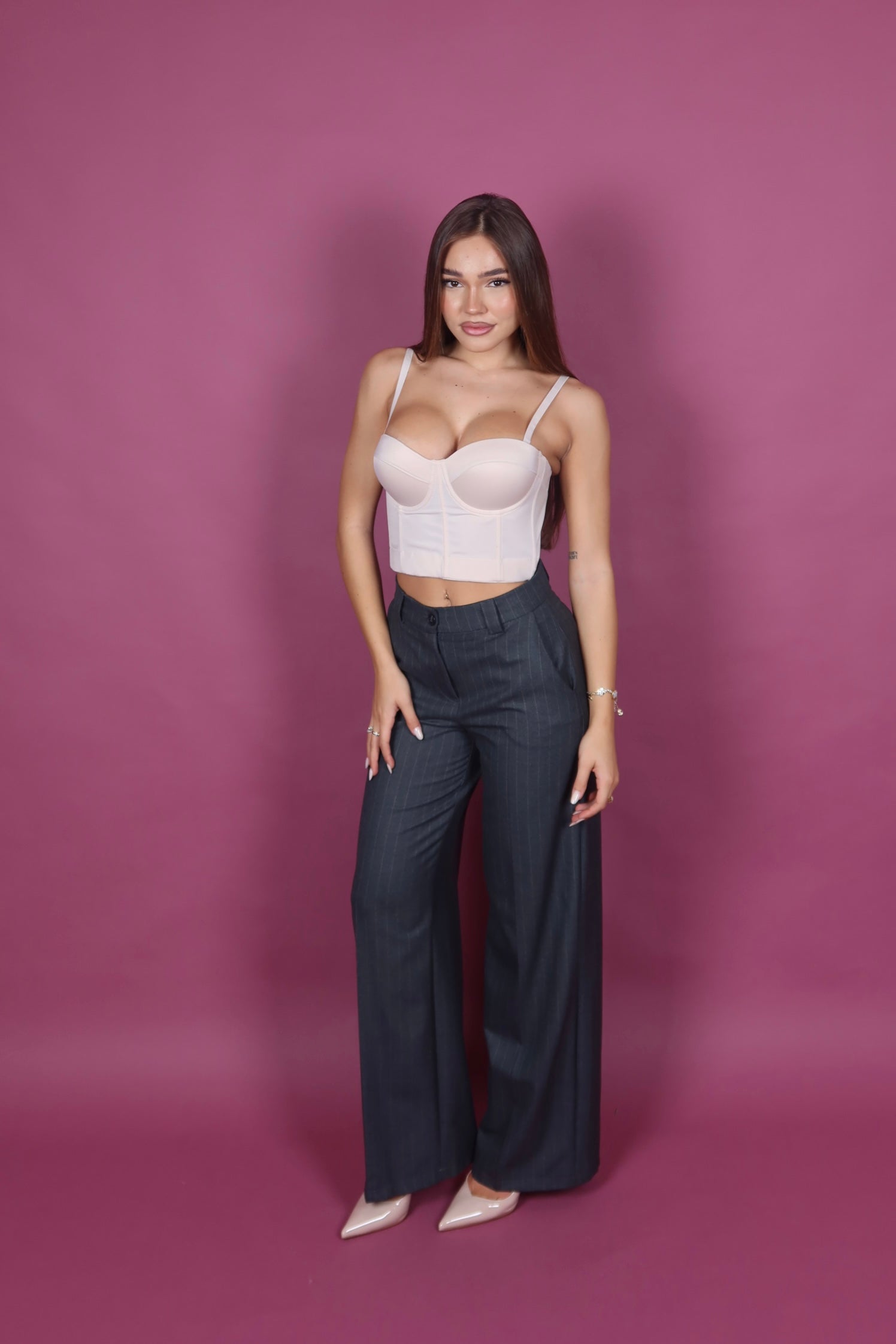Pantalone gessato Grigio