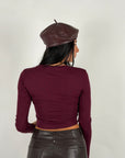 Maglia simply crop bordeaux