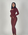 Leggings con ghette bordeaux