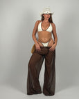 Set 3 pezzi costume e pantalone Brown