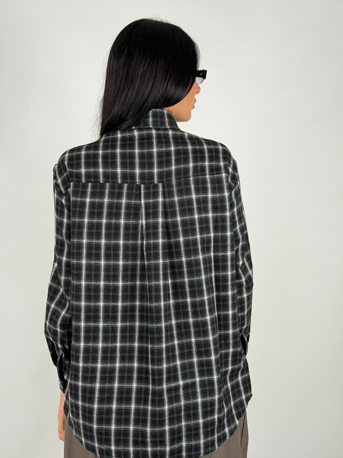Camicia a quadri ￼nera