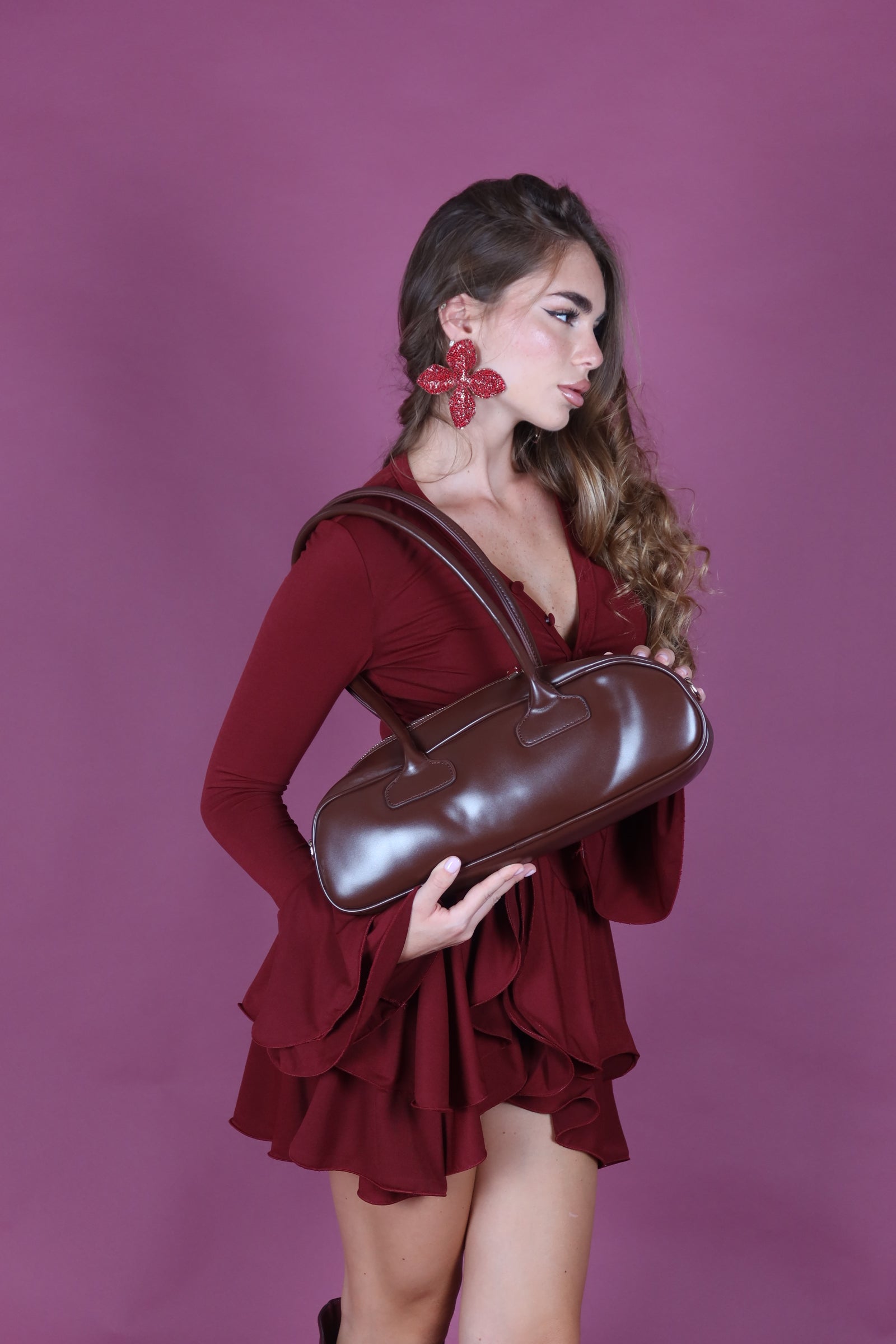Mini dress Lola bordeaux