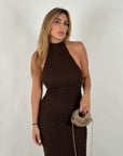 Dress Megan in pizzo brown