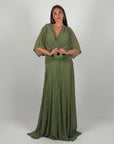 Dress in chiffon curvy verde
