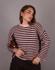 Pull mille righe pink