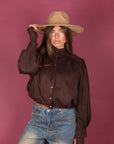 Giacca Zoe in camoscio Brown