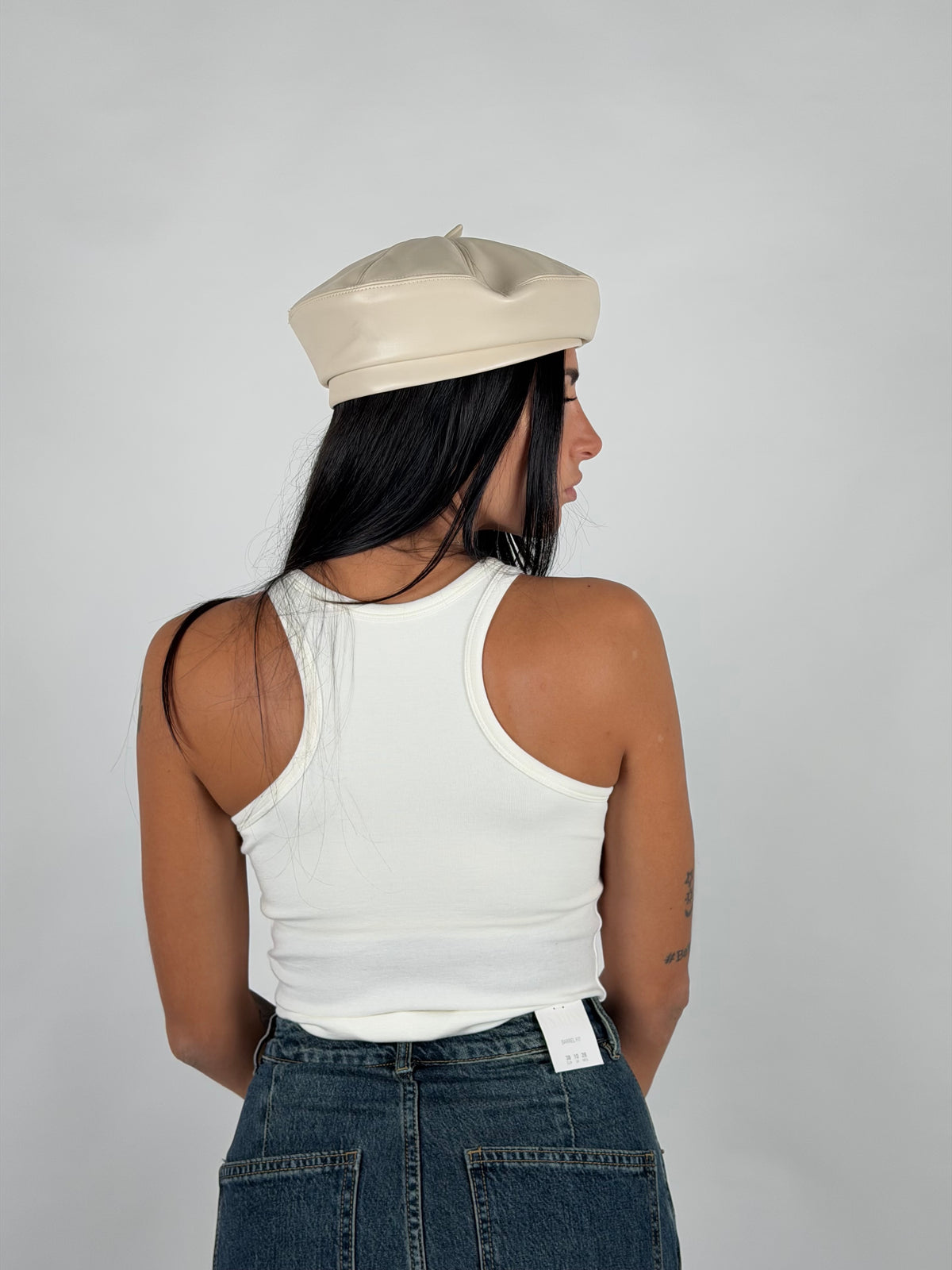 Canotta crop basic bianco