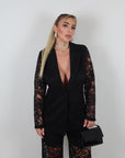 Blazer in pizzo nera