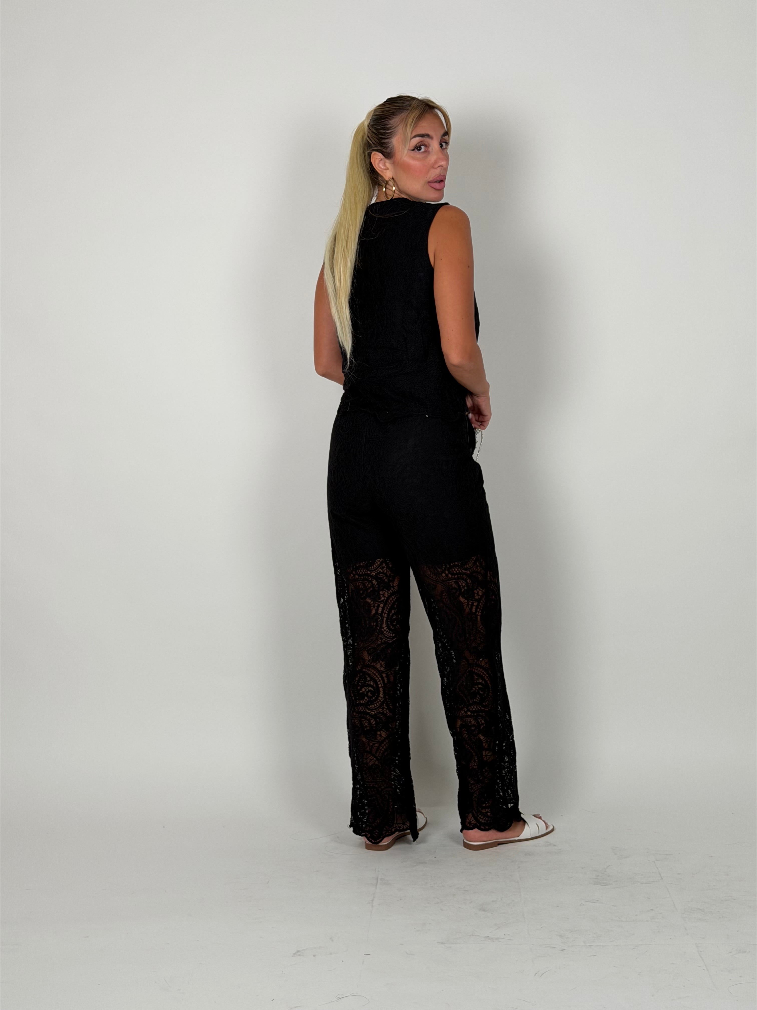 Coordinato melody in pizzo nero