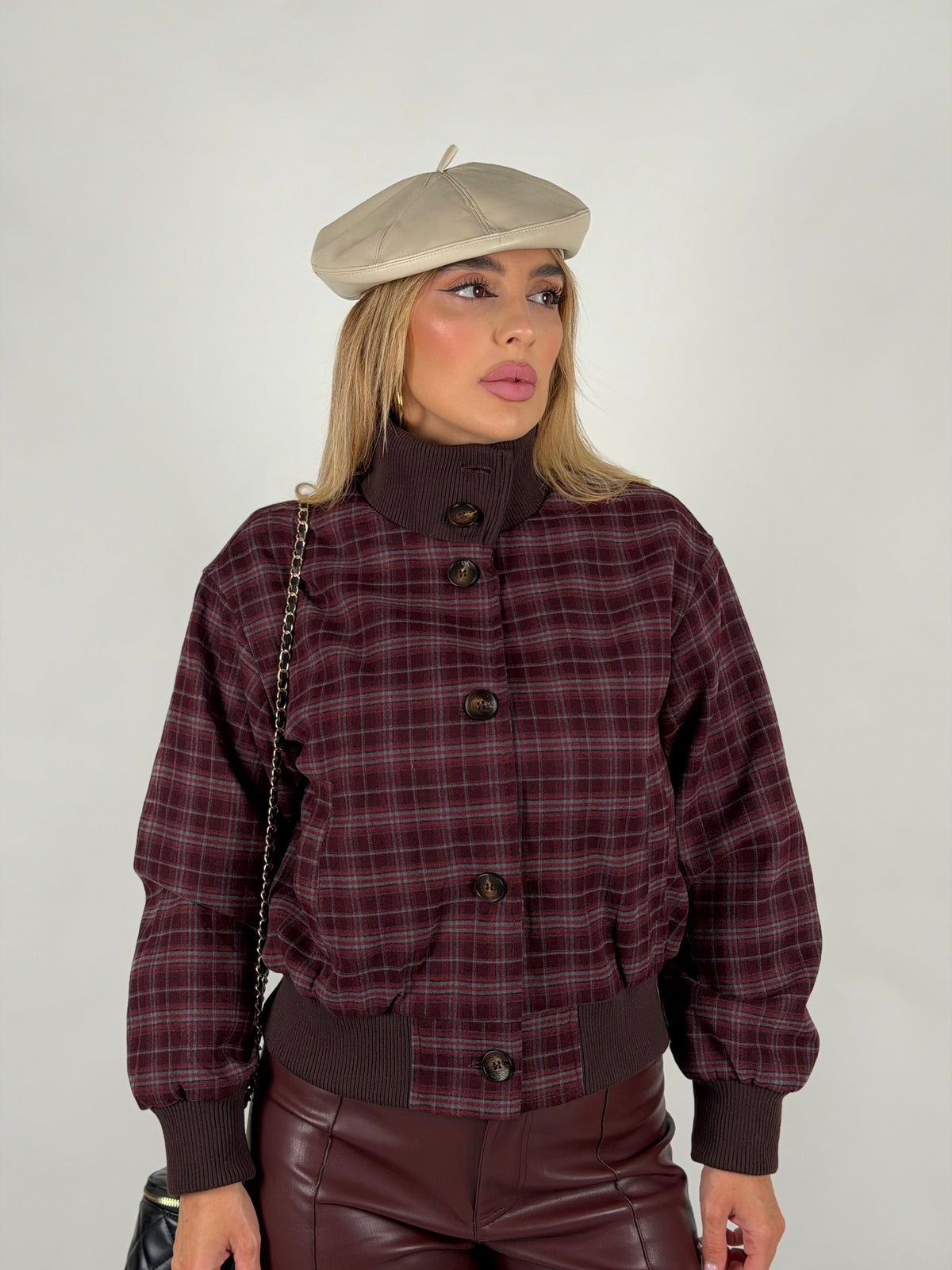 Bomber Oxford bordeaux