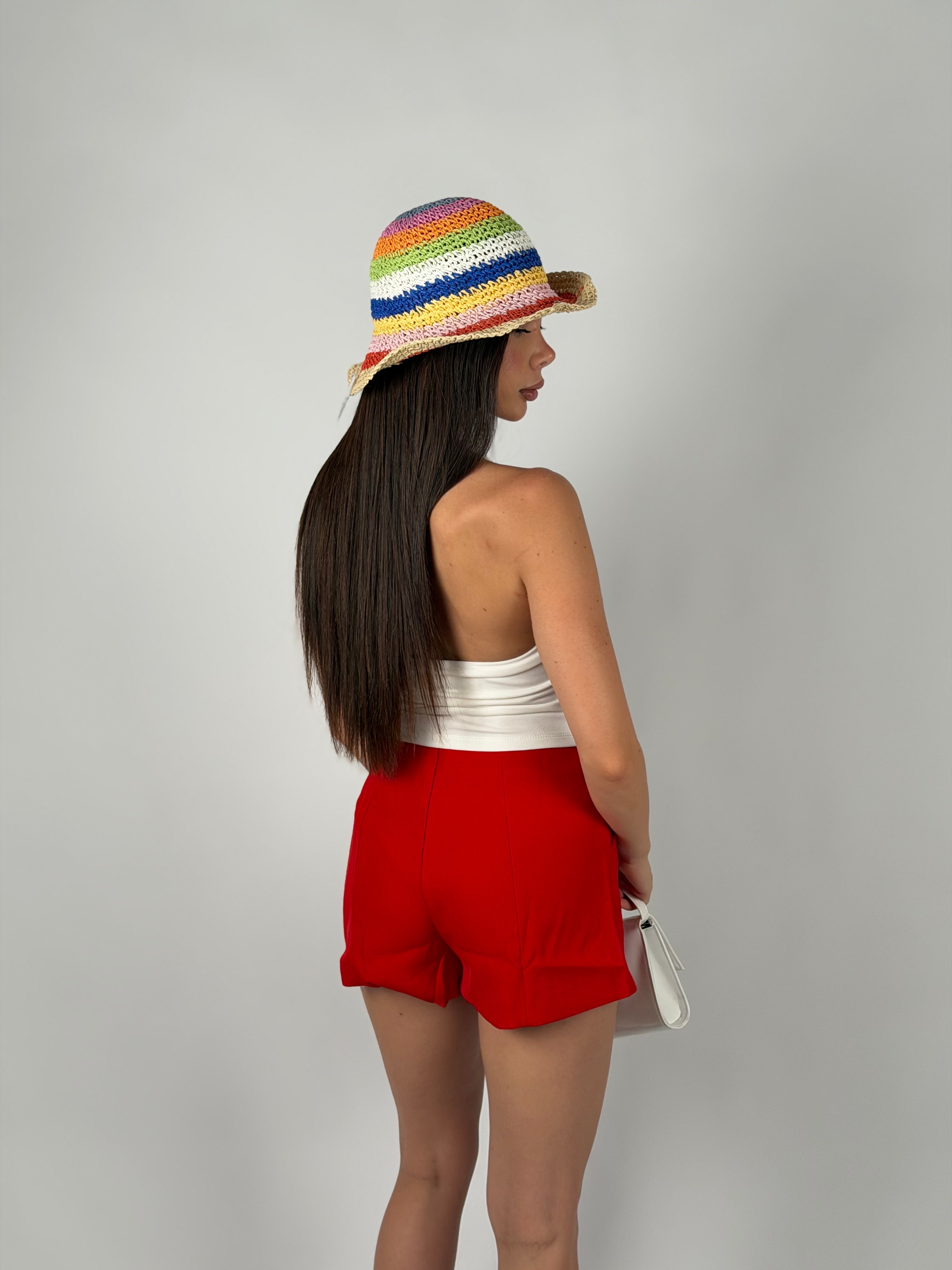 Top basic scollo America bianco