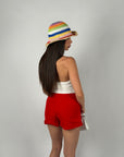 Top basic scollo America bianco