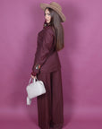 Pantalone bea gessato bordeaux