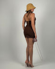 Mini dress contenitivo marrone