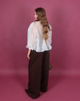 Camicia con balze panna