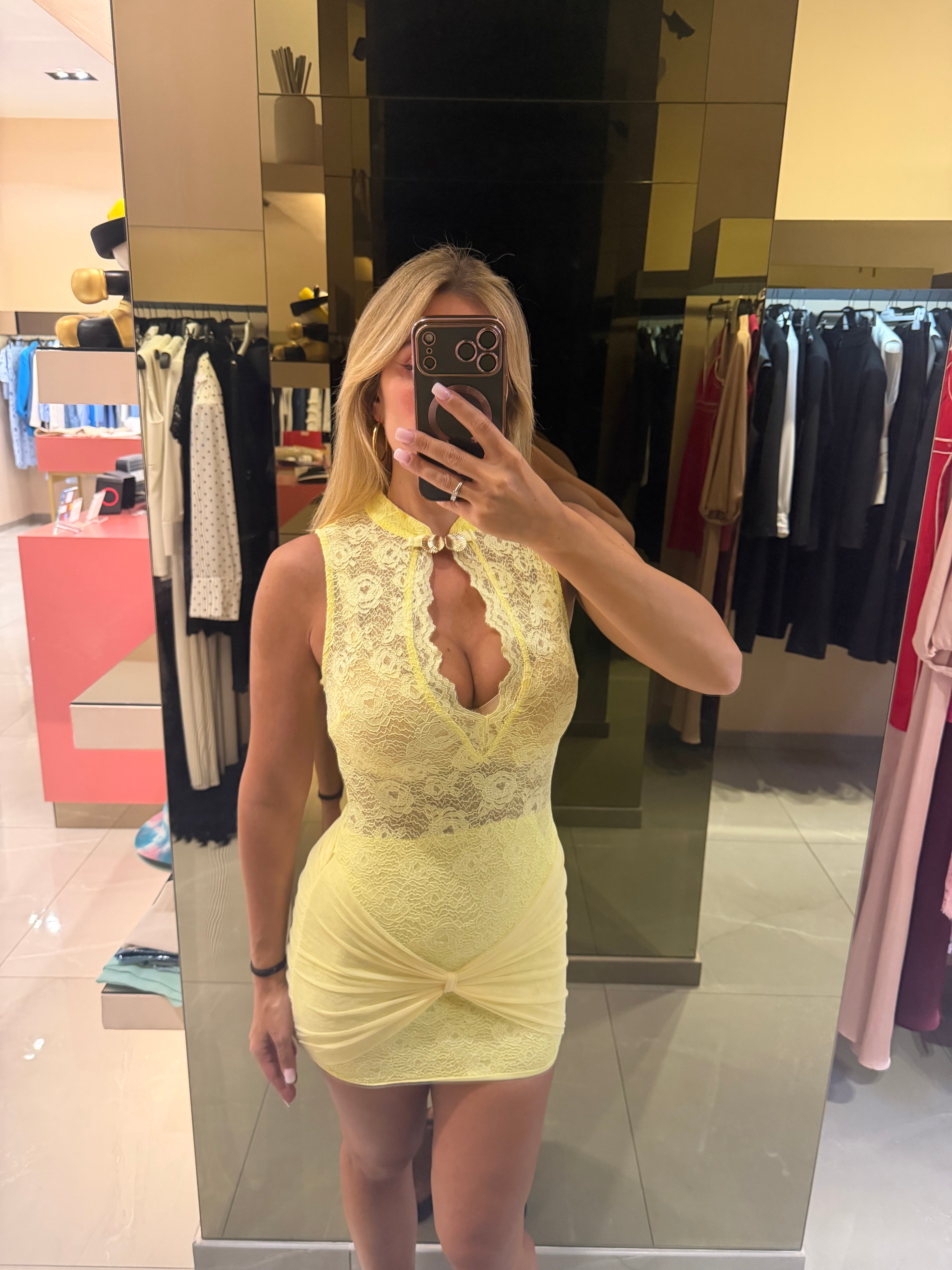 Mini Dress conchiglia giallo