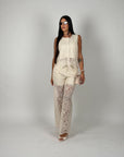 Coordinato melody in pizzo beige