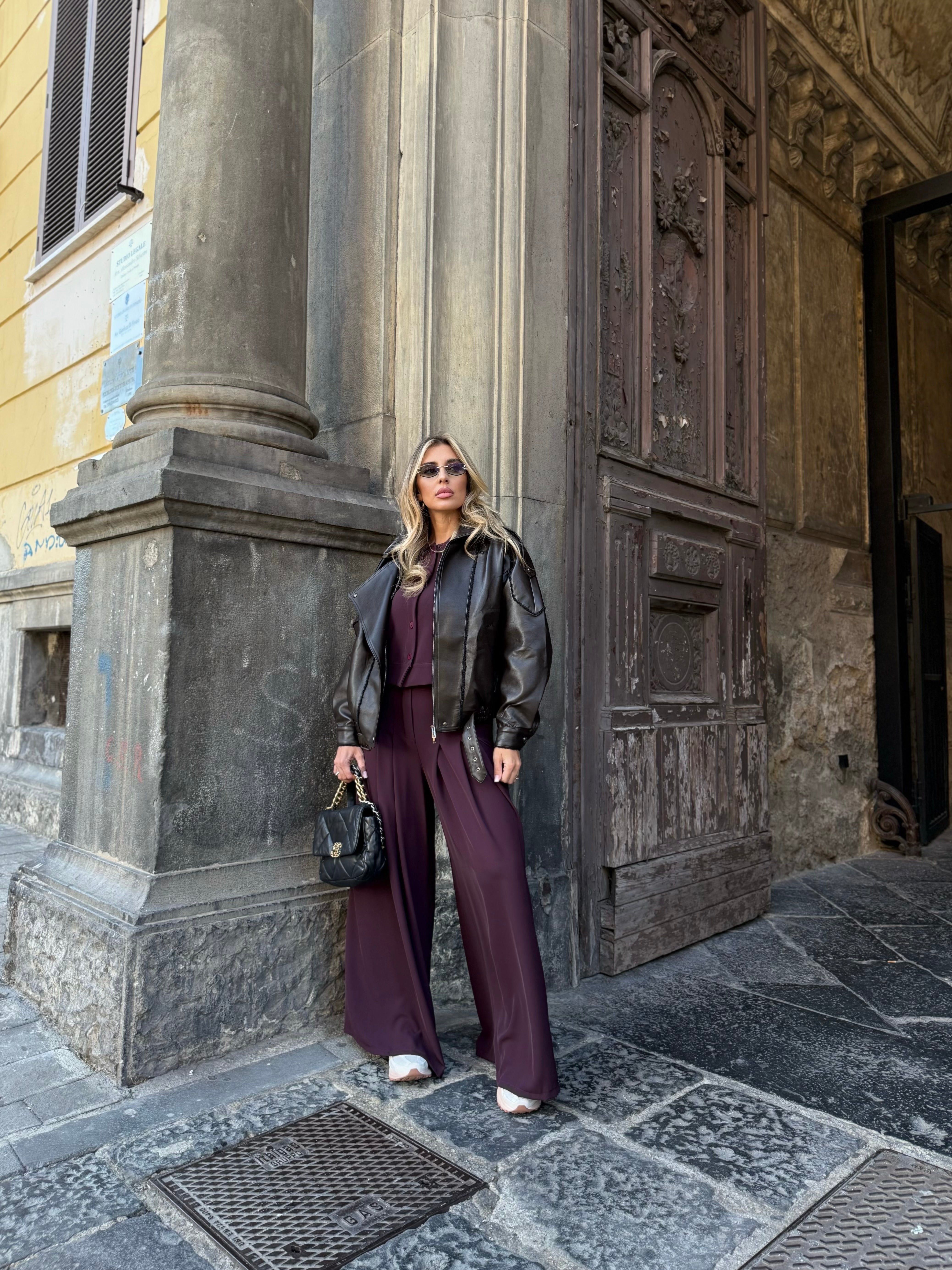 Giubbino Bomber ecopelle marrone