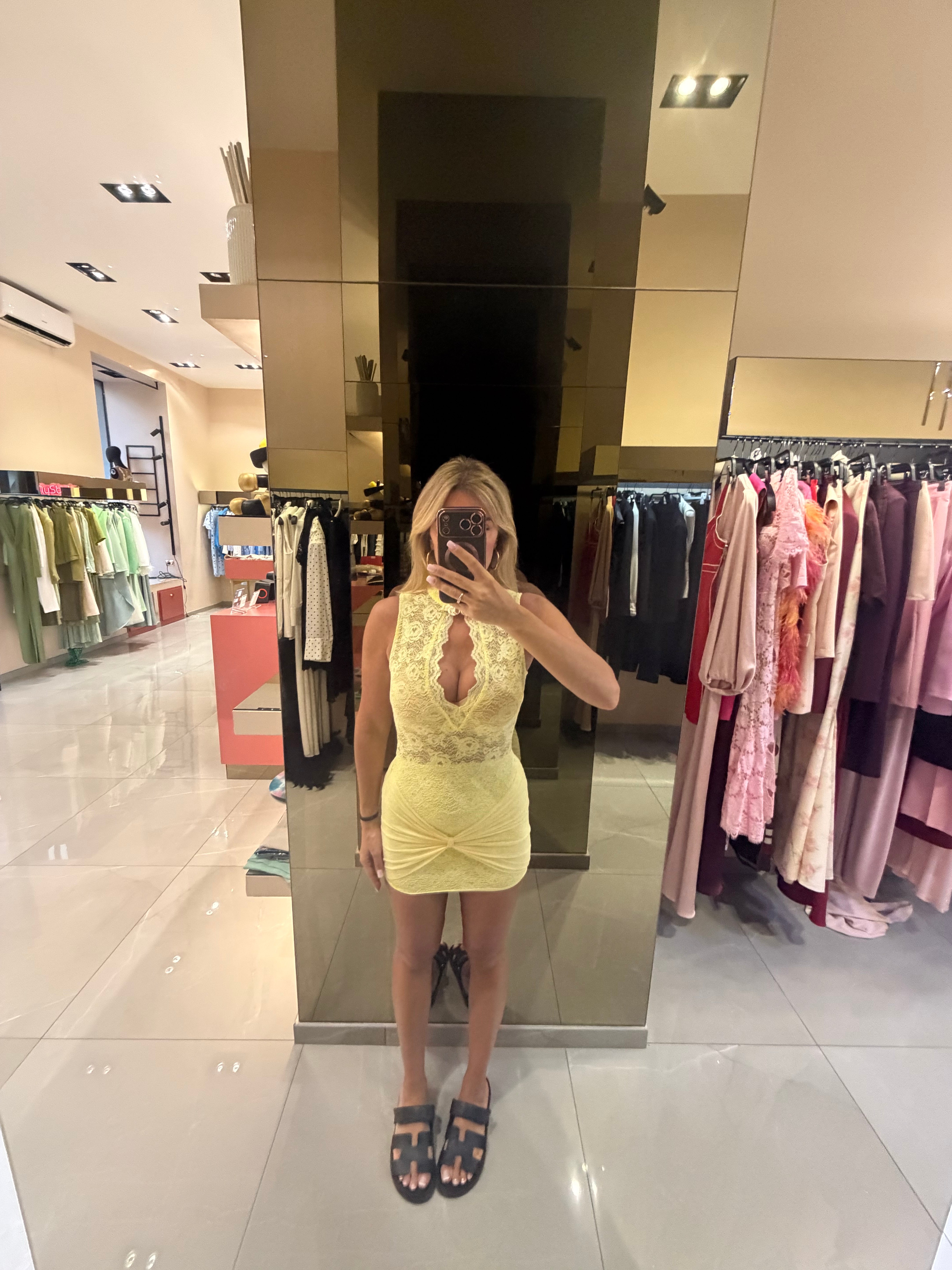 Mini Dress conchiglia giallo
