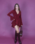 Mini dress Lola bordeaux