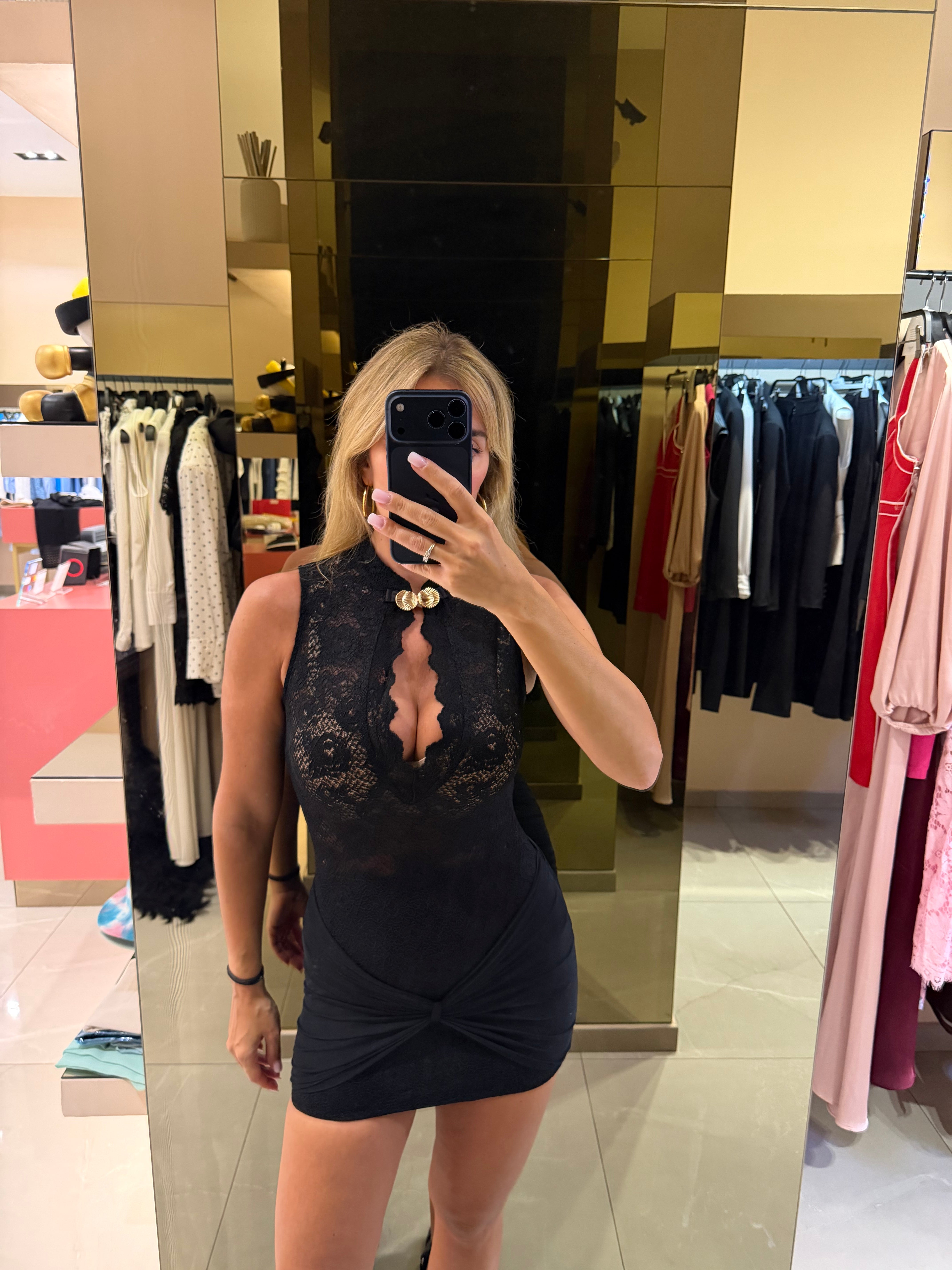 Mini Dress conchiglia Nero