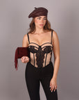 Corsetto nude/nero