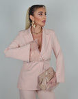 Blazer Serena con inserti in pizzo rosa