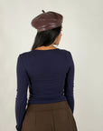 Maglia bottons blu