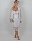 Gonna Longuette in pizzo White