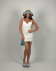 Mini dress contenitivo bianco