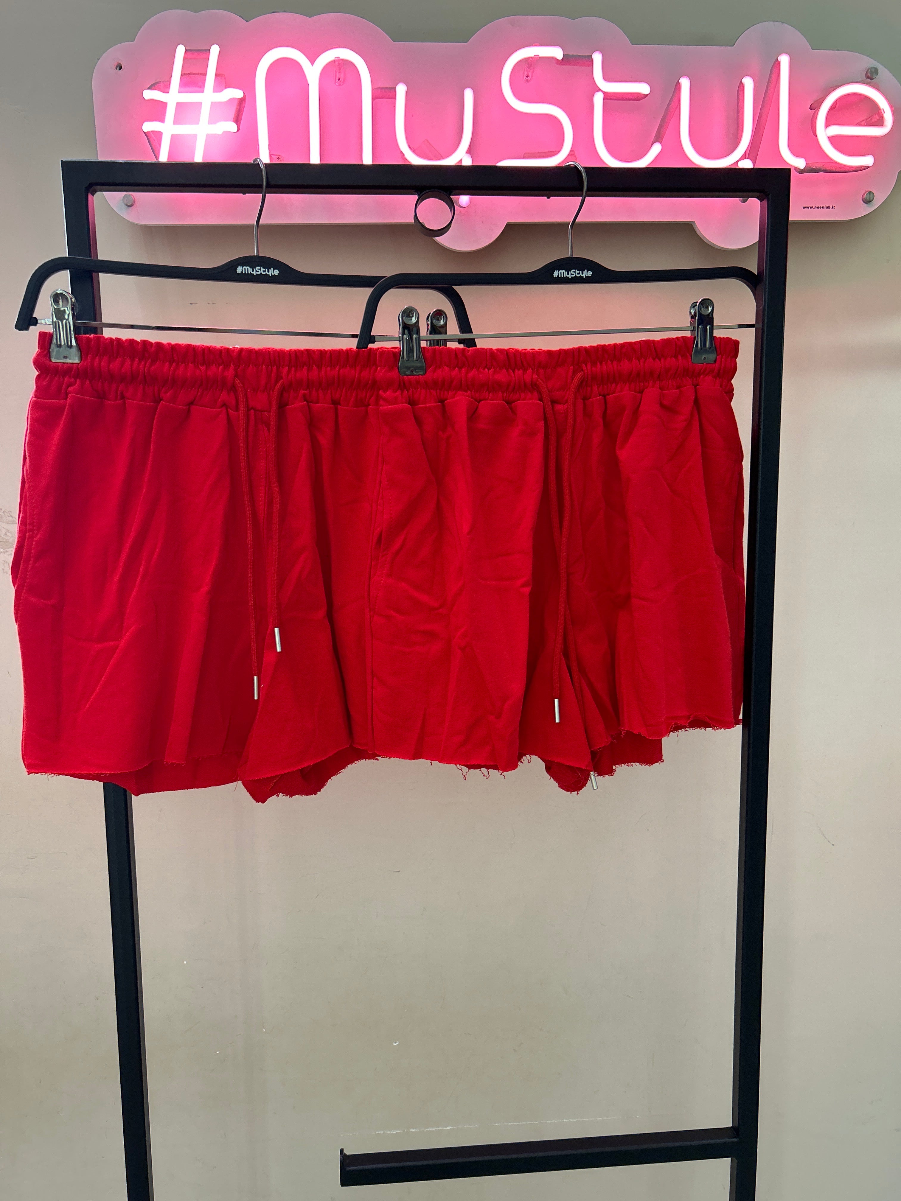 Shorts in felpa Rosso