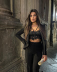 Bralette in pizzo nera