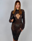 Midi dress luxury nero