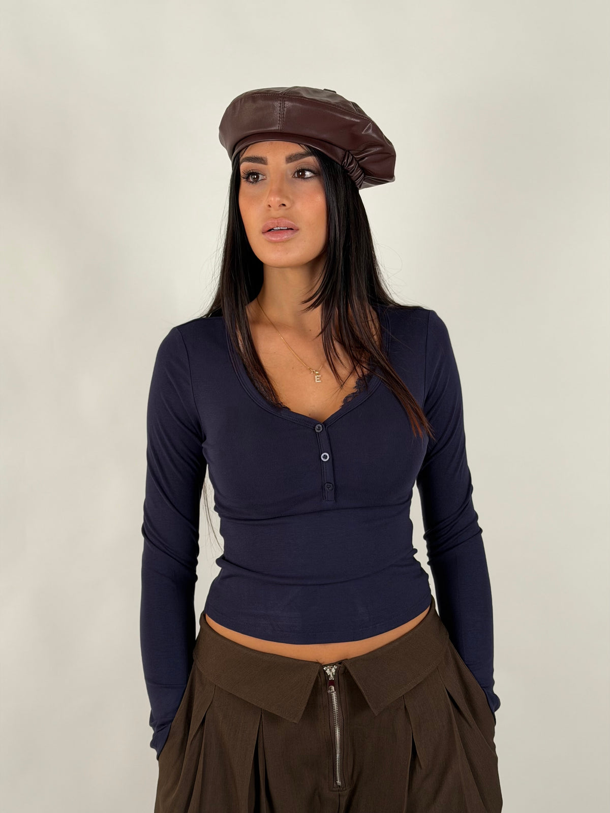 Maglia bottons blu