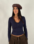 Maglia bottons blu