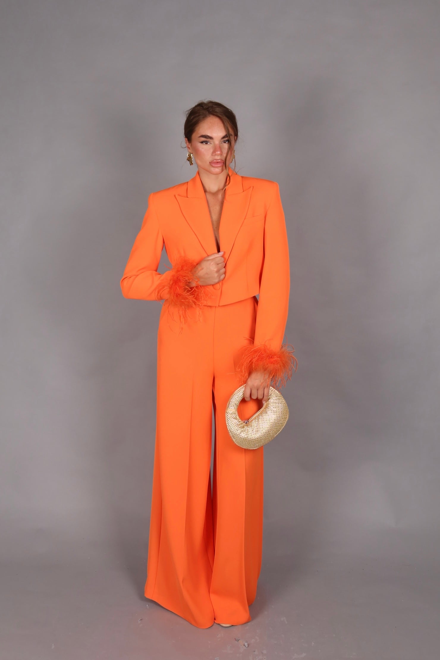 Plume blazer orange