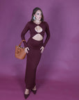 Dress cut out bordeaux