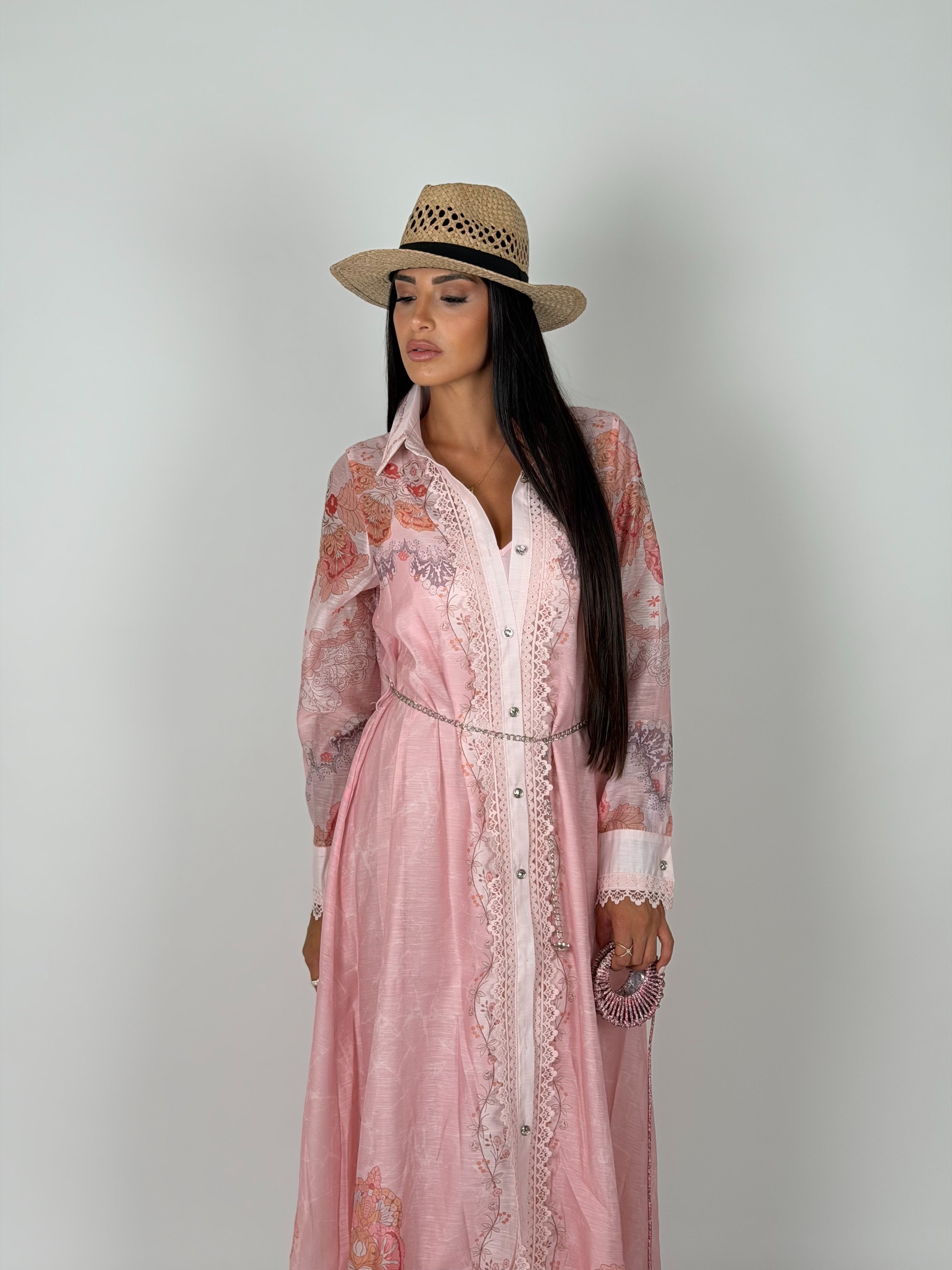 Maxi abito floreale Pink