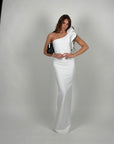 Dress bandage monospalla con rouches