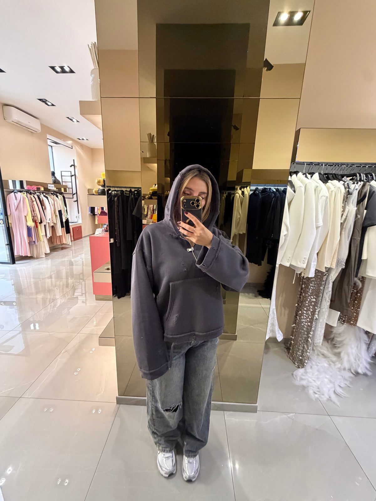 Felpa street style grigia