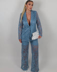 Blazer in pizzo polvere