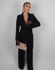 Blazer Serena con inserti in pizzo nero