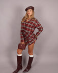 Mini dress Scozia bordeaux