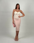 Bustier in macramè panna